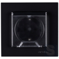 Розетка із заземленням та кришкою 16A/220V Arvia Electric KAREN Чорний (20 07 2000 218)